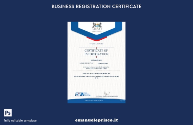 modello di certificato di costituzione del Botswana in stile verificato